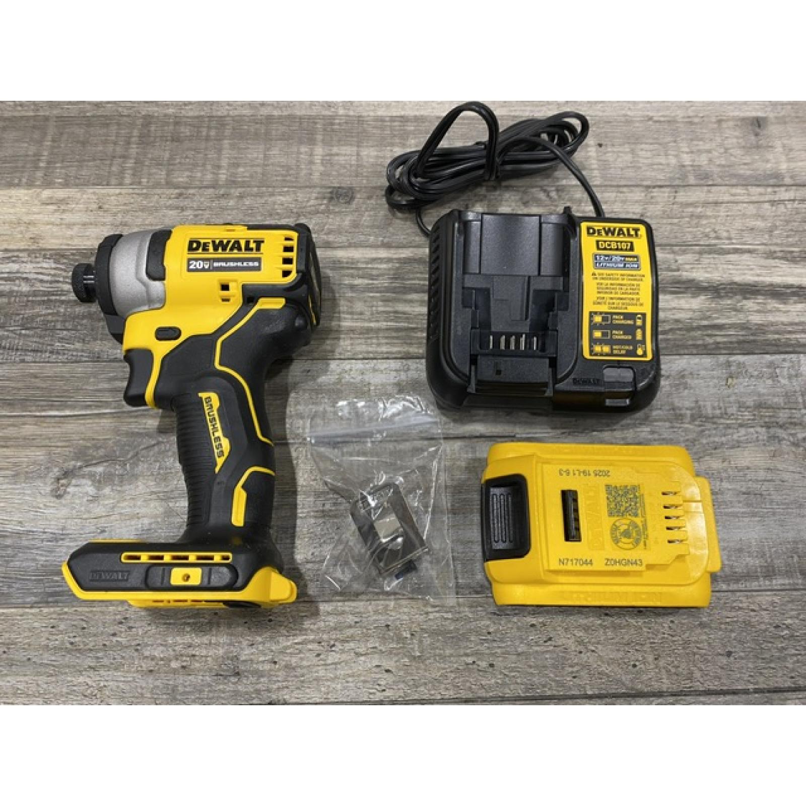 AS-IS DEWALT Atomic 20V Max Lithium-Ion Brushless Cordless Compact 1/4 in. Impact Driver Kit
