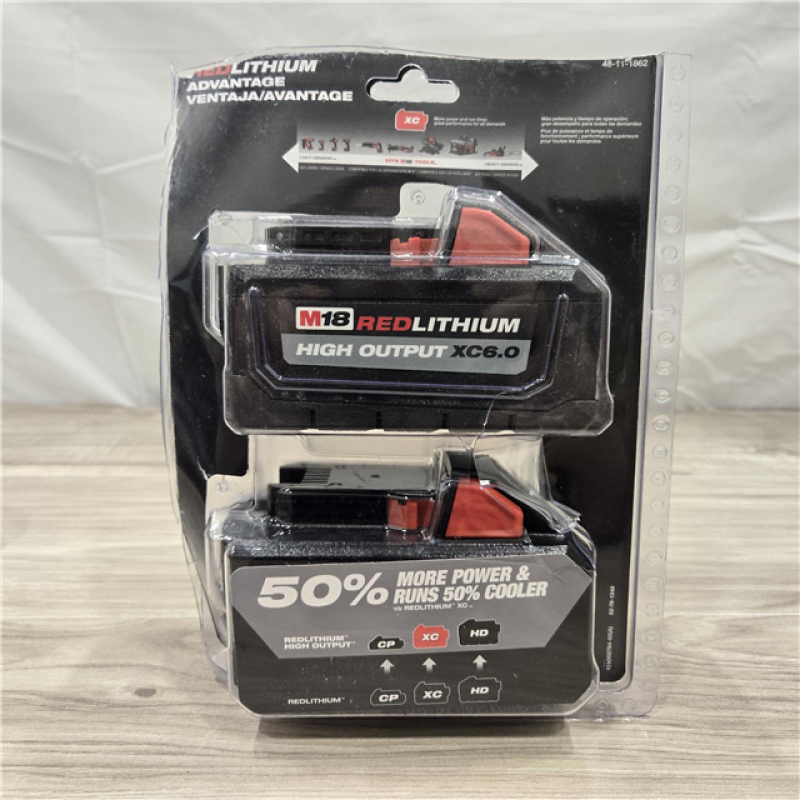LIKE NEW- Milwaukee M18 18-Volt Lithium-Ion High Output 6.0Ah Battery Pack (2-Pack)