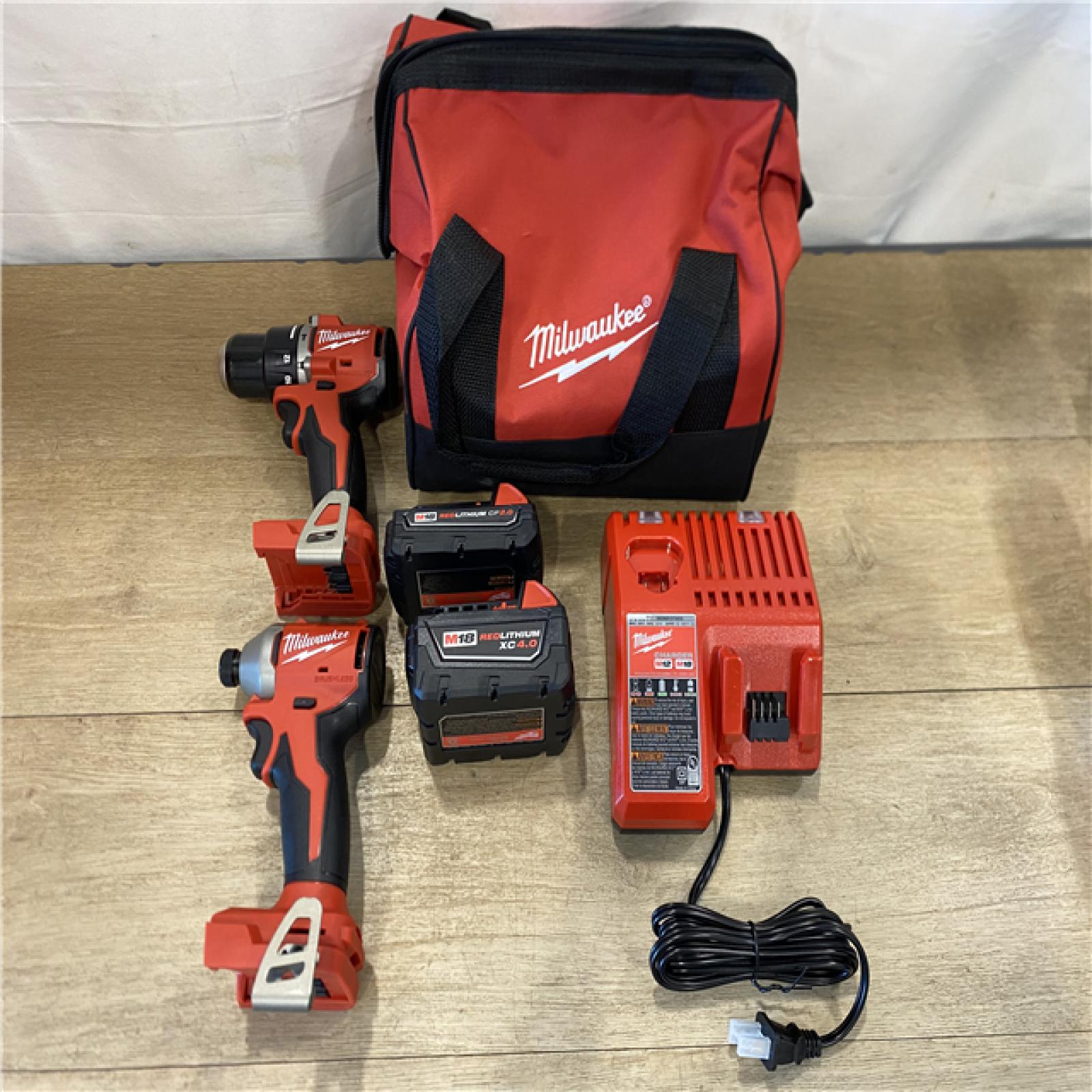 AS-IS Milwaukee 18-Volt Lithium-Ion Brushless Cordless Compact Hammer Drill/Impact Combo Kit