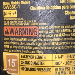 AS-IS DEWALT DW66C-1 2-1/2 Inch 15 Degree Coil Siding and Fencing Nailer