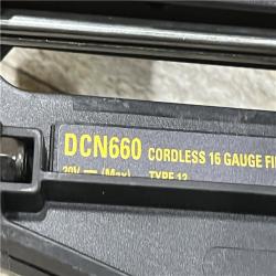 AS-IS DEWALT 20V MAX XR 16-Gauge Electric Cordless Angled Finishing Nailer Kit