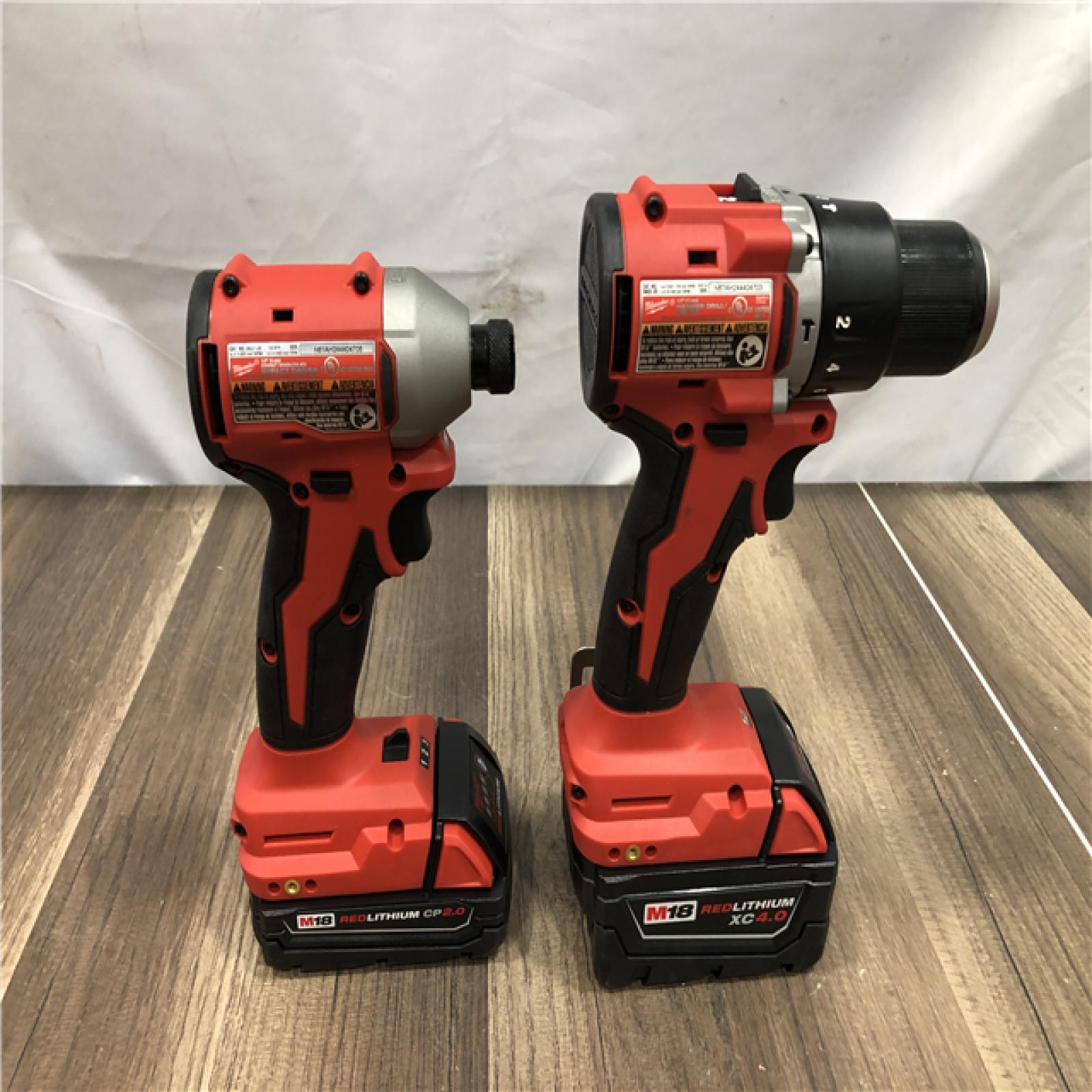 AS-IS Milwaukee 18-Volt Lithium-Ion Brushless Cordless Compact Hammer Drill/Impact Combo Kit