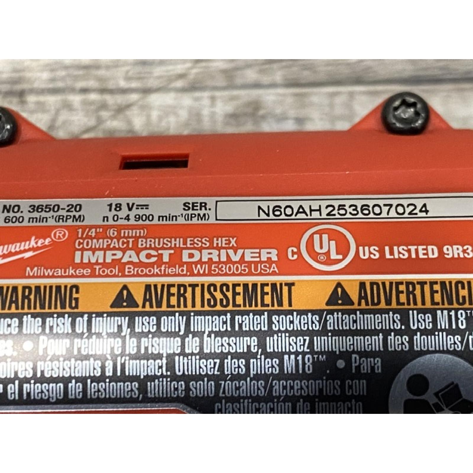 AS-IS Milwaukee 18V Lithium-Ion Brushless Cordless 1/4 in. Impact Driver Kit