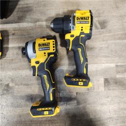 HOUSTON LOCATION - AS-IS Dewalt DCK225D2 20V MAX ATOMIC Brushless Compact Lithium-Ion 1/2 in. Cordless Drill Driver and 1/4 in. Impact Driver Combo Kit with 2 Batteries 2 Ah