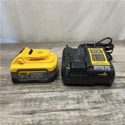 AS-IS DEWALT 20V POWERSTACK Lithium-Ion Battery Starter Kit with 5.0Ah Battery and Charger
