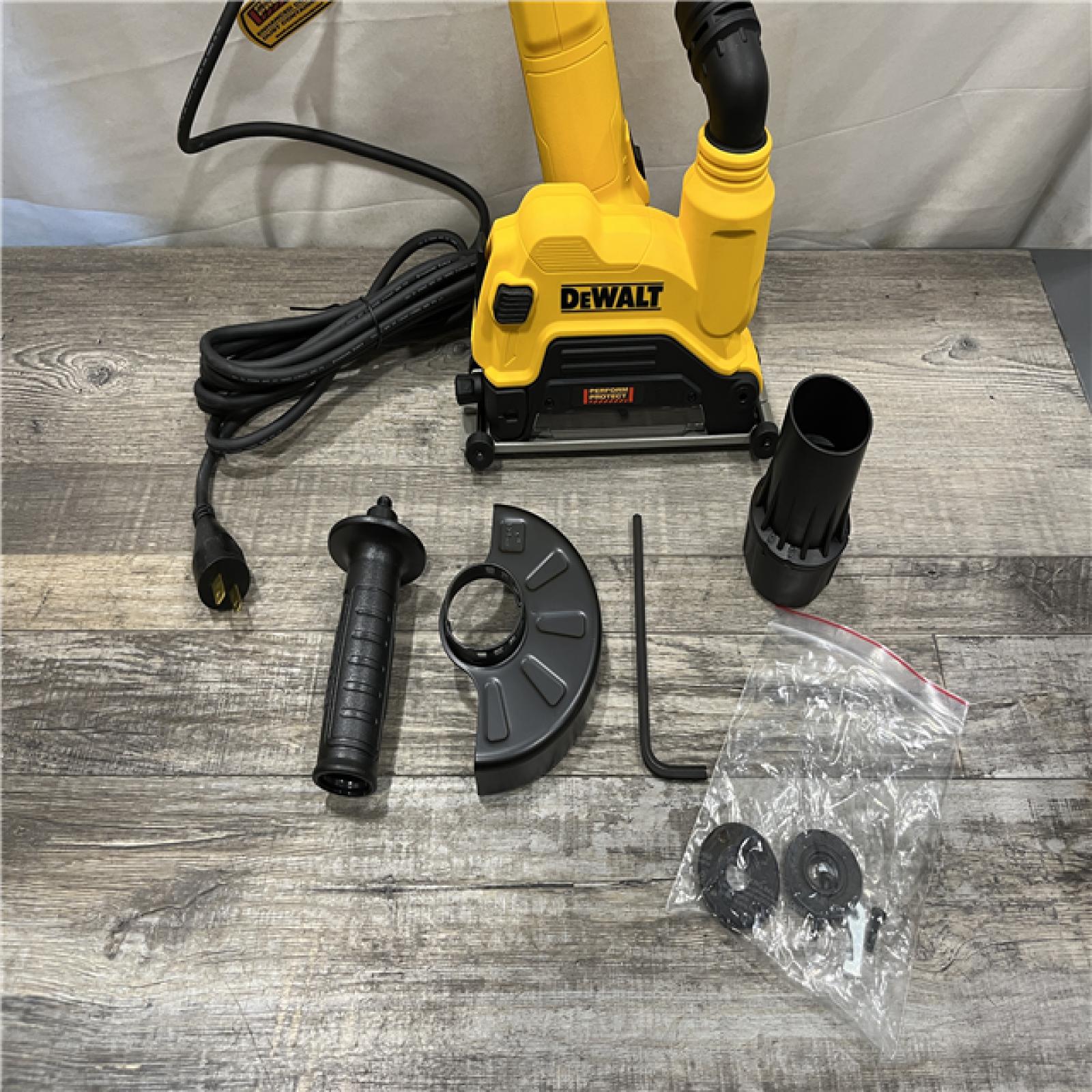 AS-IS DEWALT 13 Amp Corded 4.5 - 5 in. Angle Grinder Kit with Dust Shroud