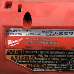 AS-IS Milwaukee  FUEL 12V Lithium-Ion Brushless Cordless 3/8 in. Right Angle Impact Wrench (Tool-Only)