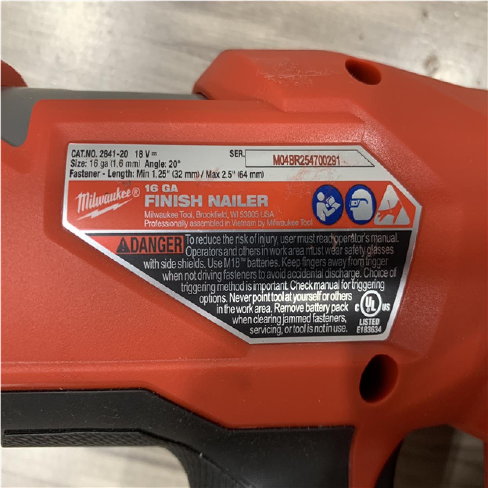 AS-IS Milwaukee FUEL 18-Volt Lithium-Ion Brushless Cordless Gen II 16-Gauge Angled Finish Nailer (Tool-Only)