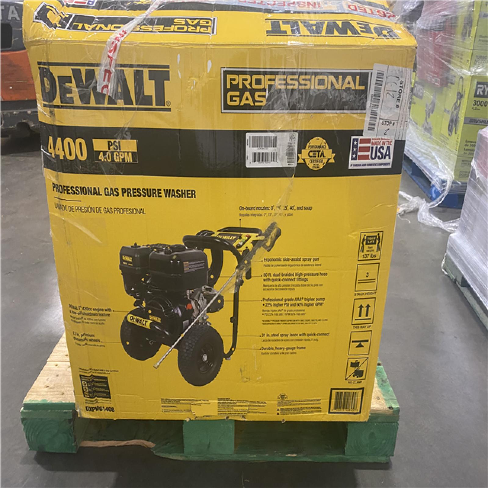 Dallas Location - As-Is DEWALT 4400 PSI 4.0 GPM Gas Pressure Washer