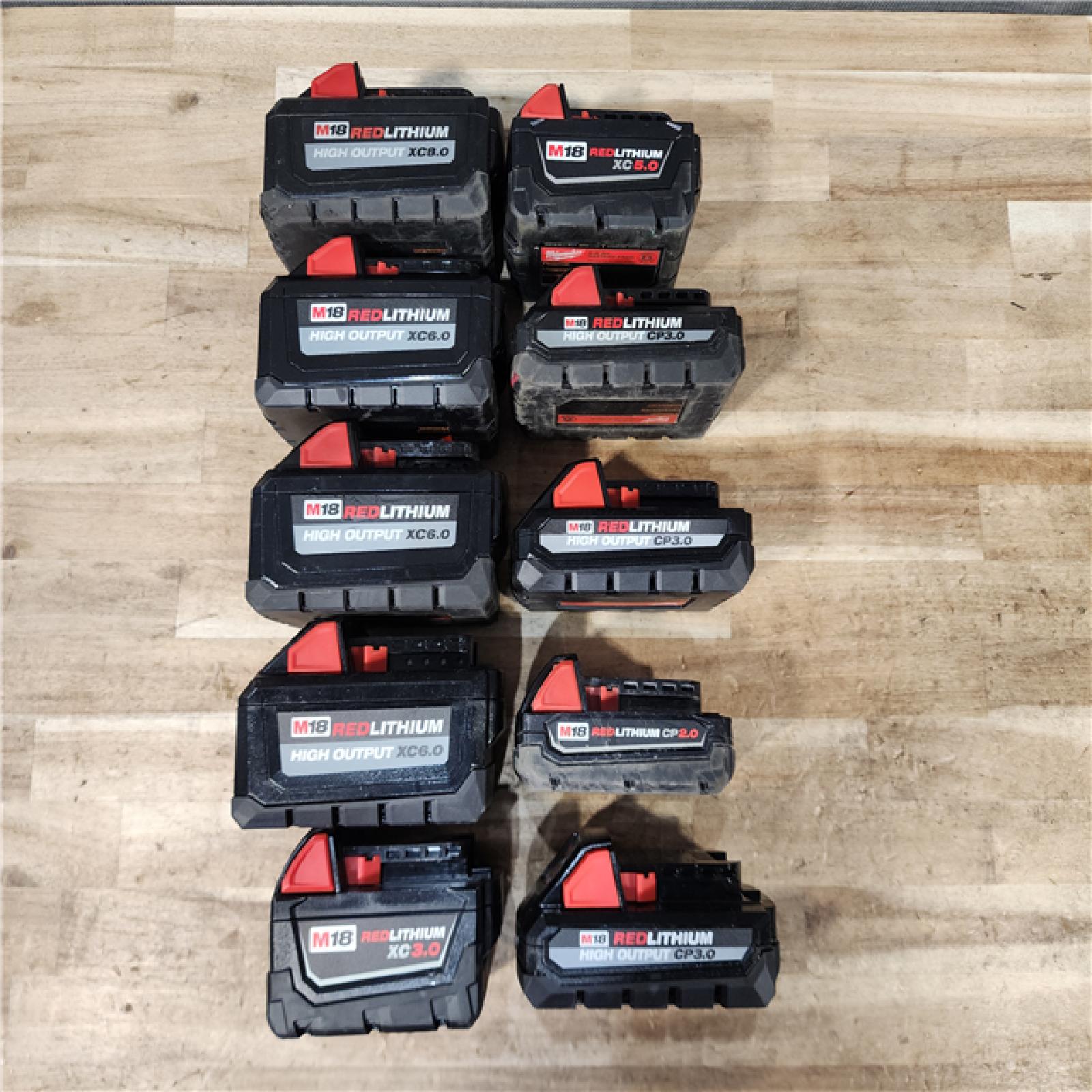 HOUSTON LOCATION - AS-IS MILWAUKEE BATTERY PACK QTY - 10