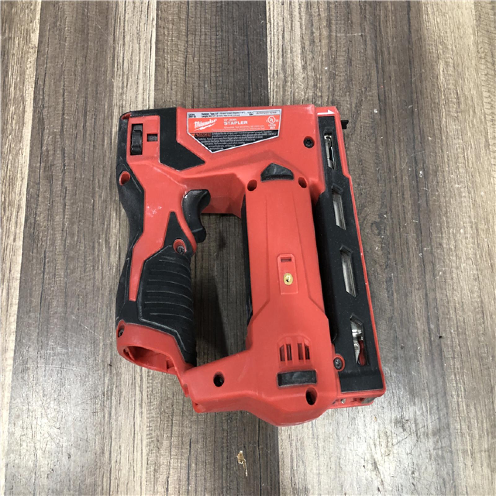 AS-IS Milwaukee 12-Volt Lithium-Ion Cordless 3/8 in. Crown Stapler (Tool-Only)