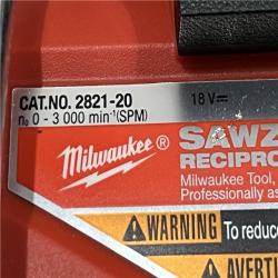 AS-IS Milwaukee FUEL GEN-2 18V Lithium-Ion Brushless Cordless SAWZALL Reciprocating Saw (Tool-Only)