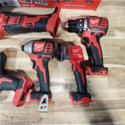 HOUSTON LOCATION - AS-IS M18 18V Lithium-Ion Cordless Combo Kit (5-Tool) with (2) Batteries  Charger and Tool Bag