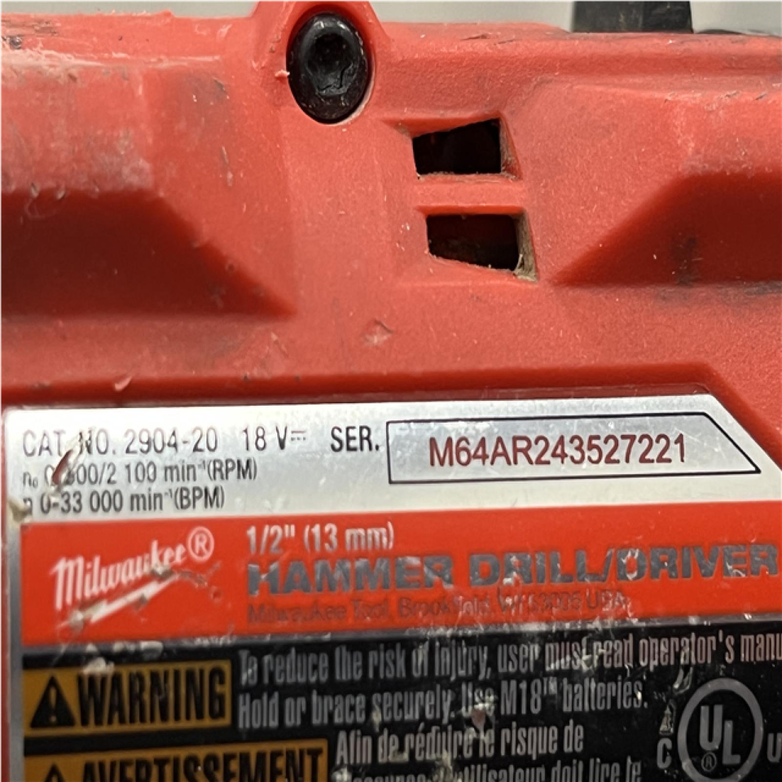 AS-IS Milwaukee FUEL 18V Lithium-Ion Brushless Cordless 1/2 in. Hammer Drill/Driver (Tool-Only)