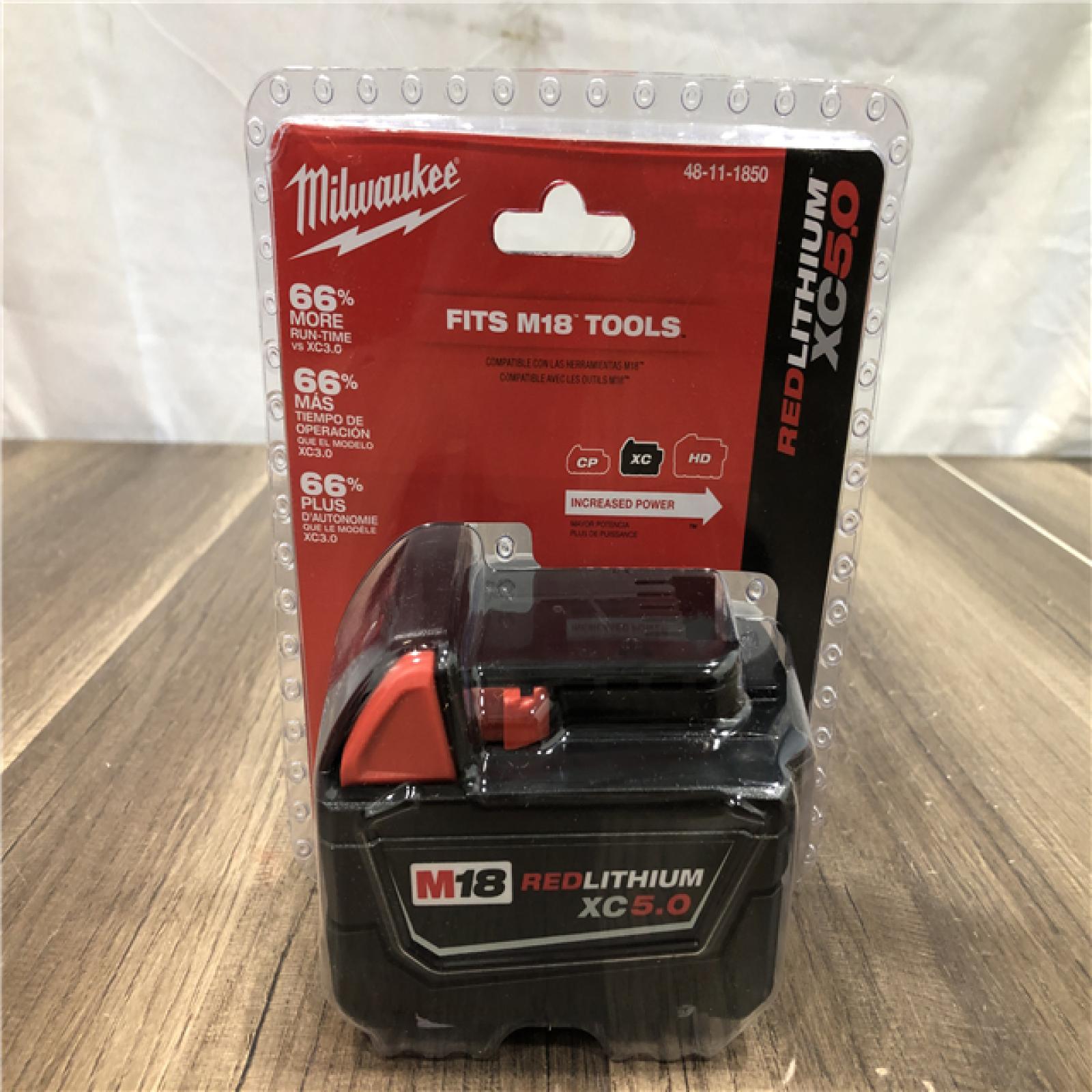 NEW- Milwaukee 18-Volt 5.0 Ah Lithium-Ion XC Extended Capacity Battery Pack