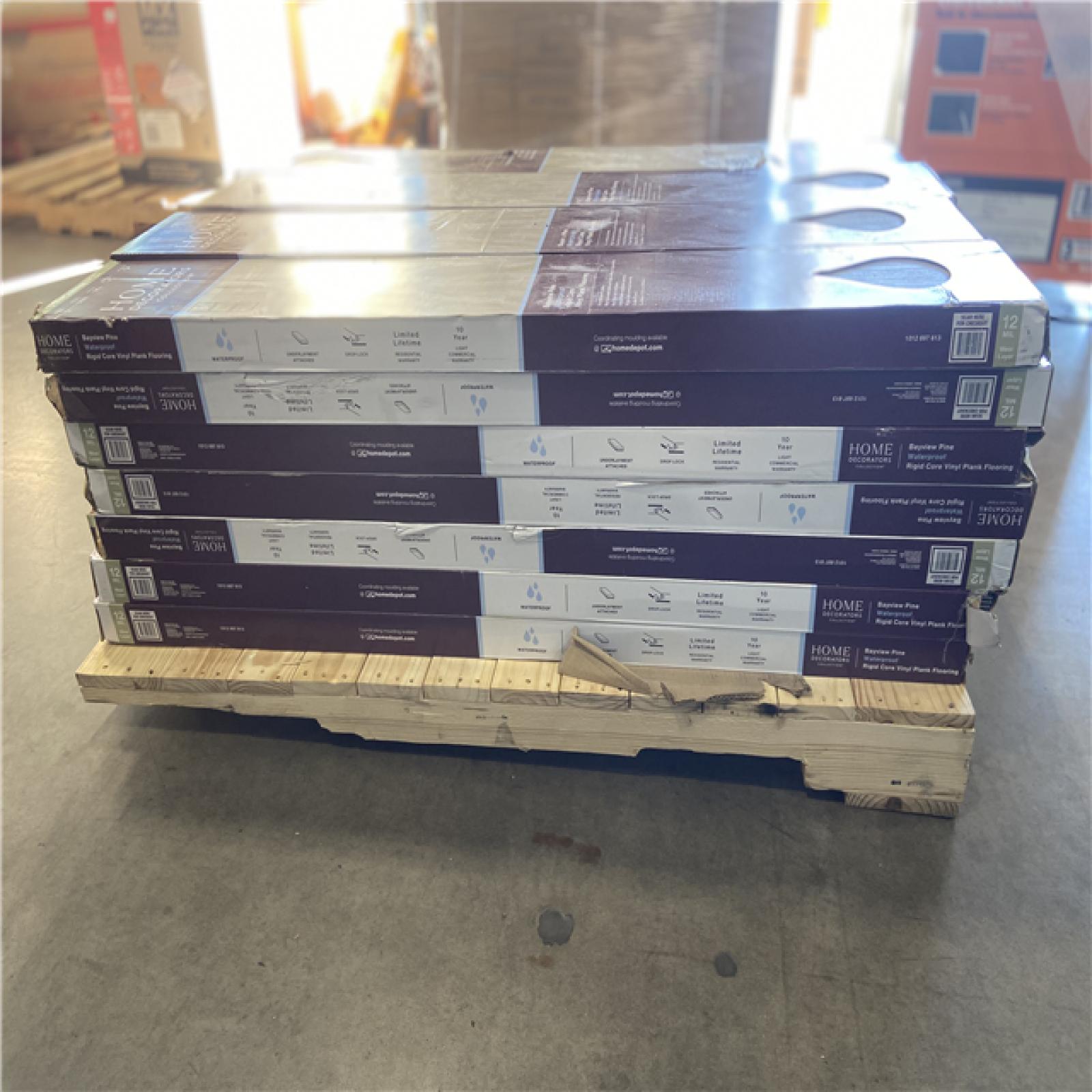 DALLAS LOCATION - Home Decorators Collection Bayview Pine 12 MIL x 7 in. W x 48 in. L Waterproof Click Lock Luxury Vinyl Plank Flooring (23.8 sq. ft. /Case) - 28 CASES