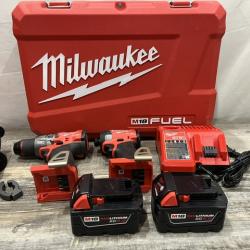 AS-IS Milwaukee FUEL 18V Lithium-Ion Brushless Cordless Hammer Drill and Impact Driver Combo Kit