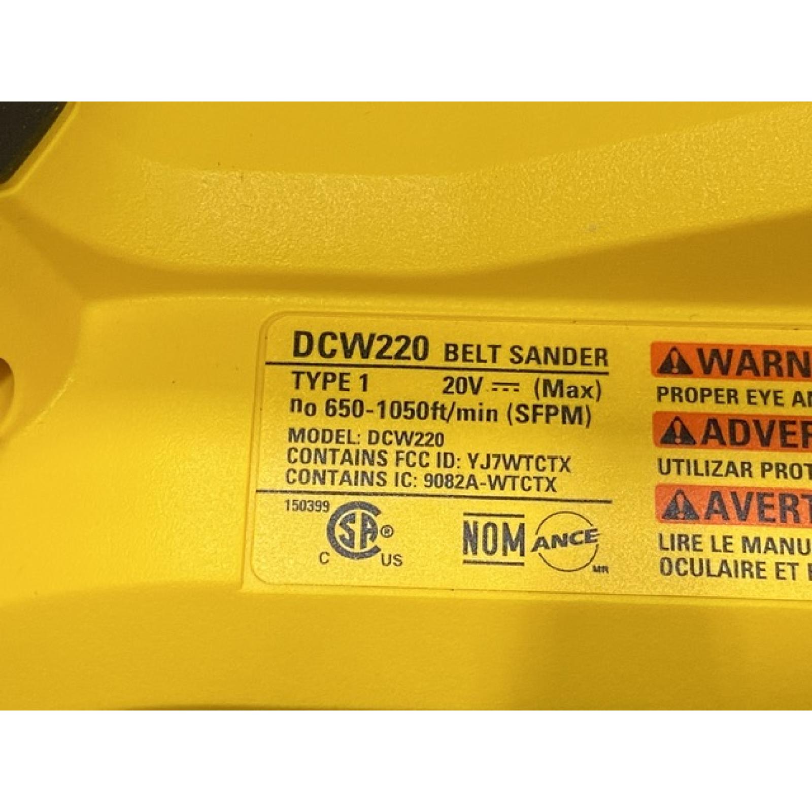 AS-IS DEWALT 20V MAX* XR Brushless Cordless Belt Sander (Tool-Only)