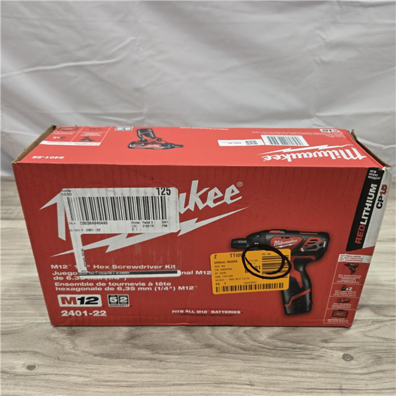 NEW! - Milwaukee 2401-22 - M12 12V Cordless Screwdriver Kit