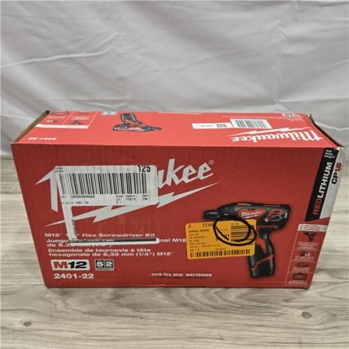 NEW! - Milwaukee 2401-22 - M12 12V Cordless Screwdriver Kit