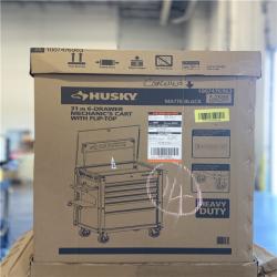 DALLAS LOCATION -Husky Tool Storage 31 in. W 6-Drawer Black Rolling Tool Cart