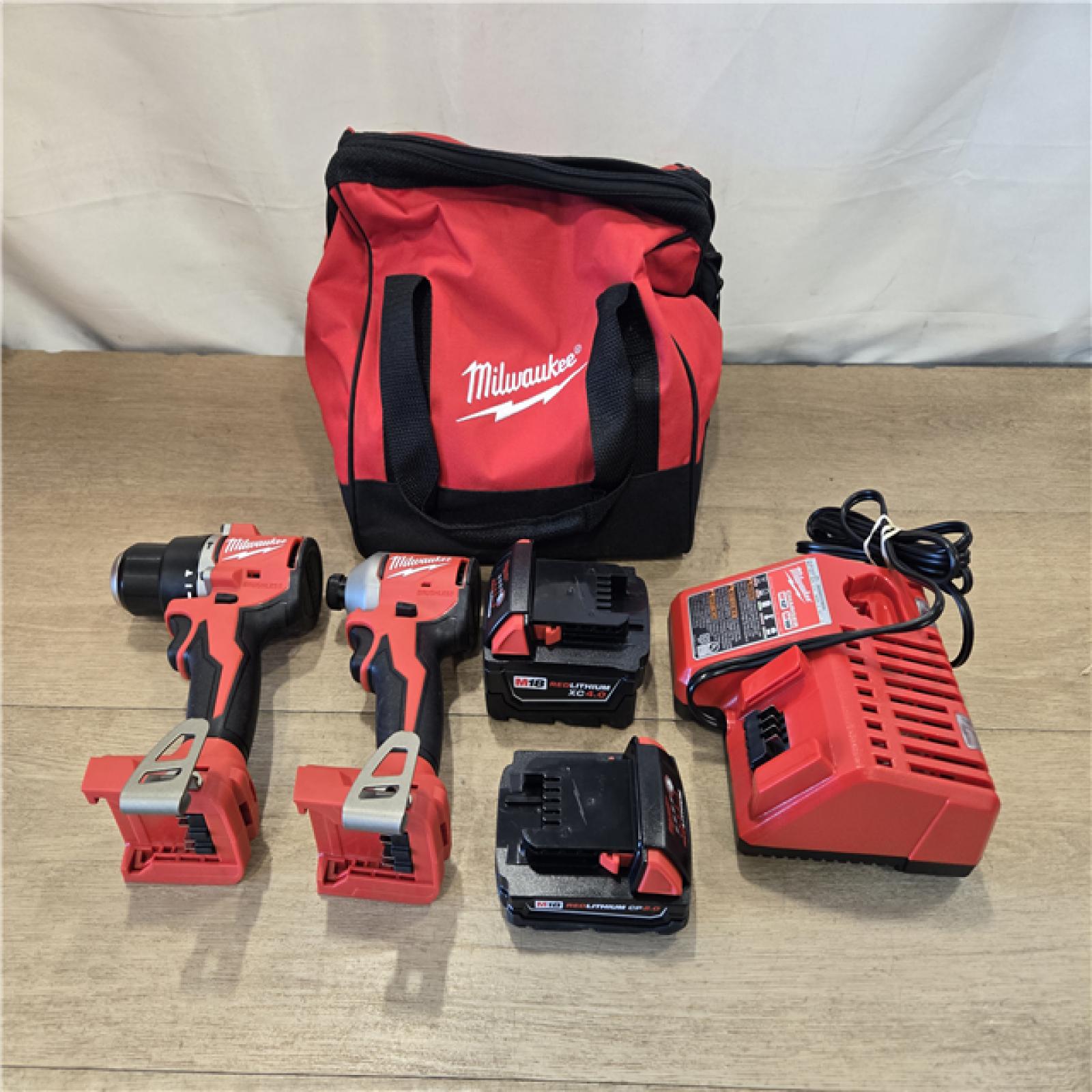 AS-IS Milwaukee 18V Cordless Compact Hammer Drill/Impact Combo Kit