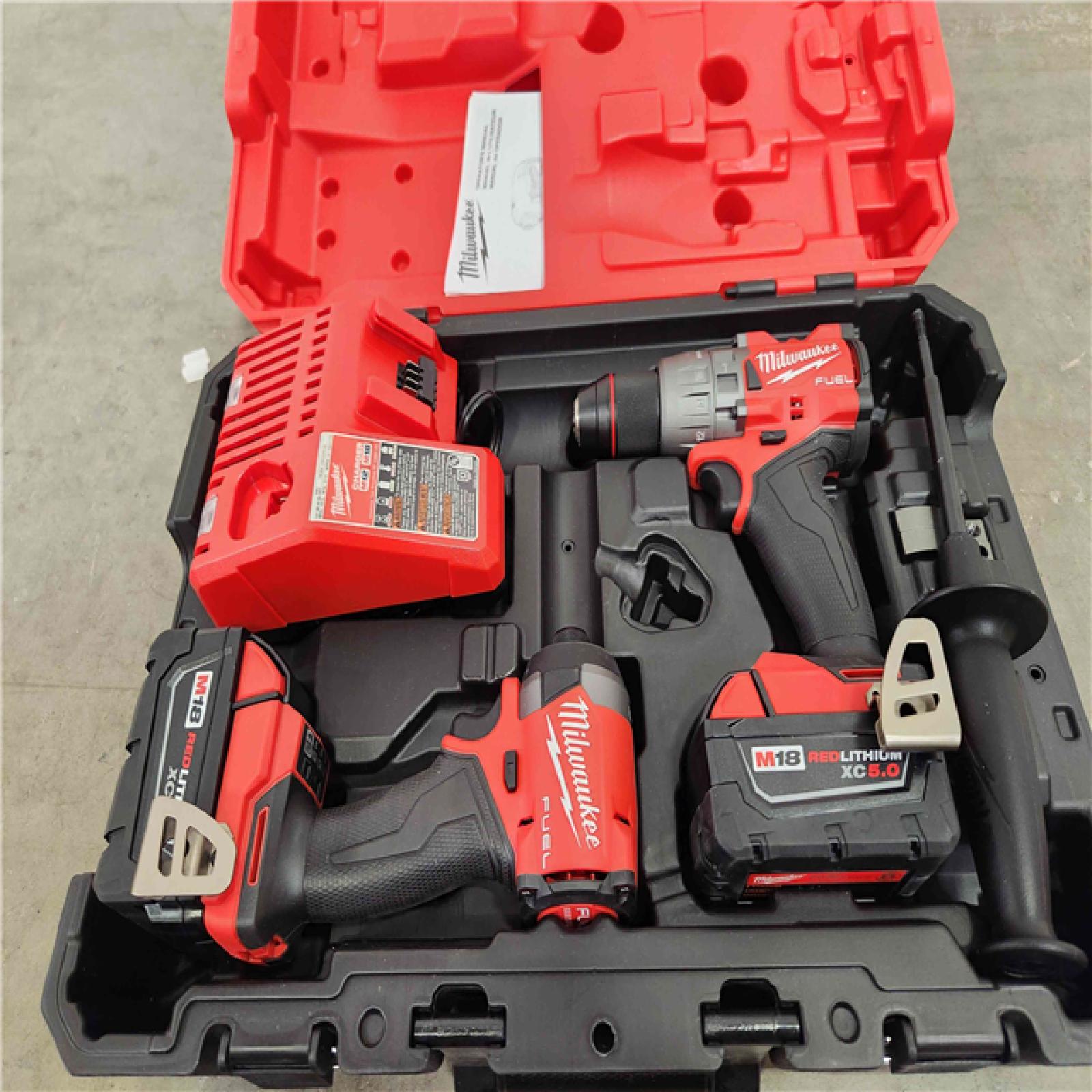Phoenix Location NEW Milwaukee M18 FUEL Cordless Brushless 2 Tool Hammer Drill and Impact Driver Kit 18 Volt 5 Amps 0314-25