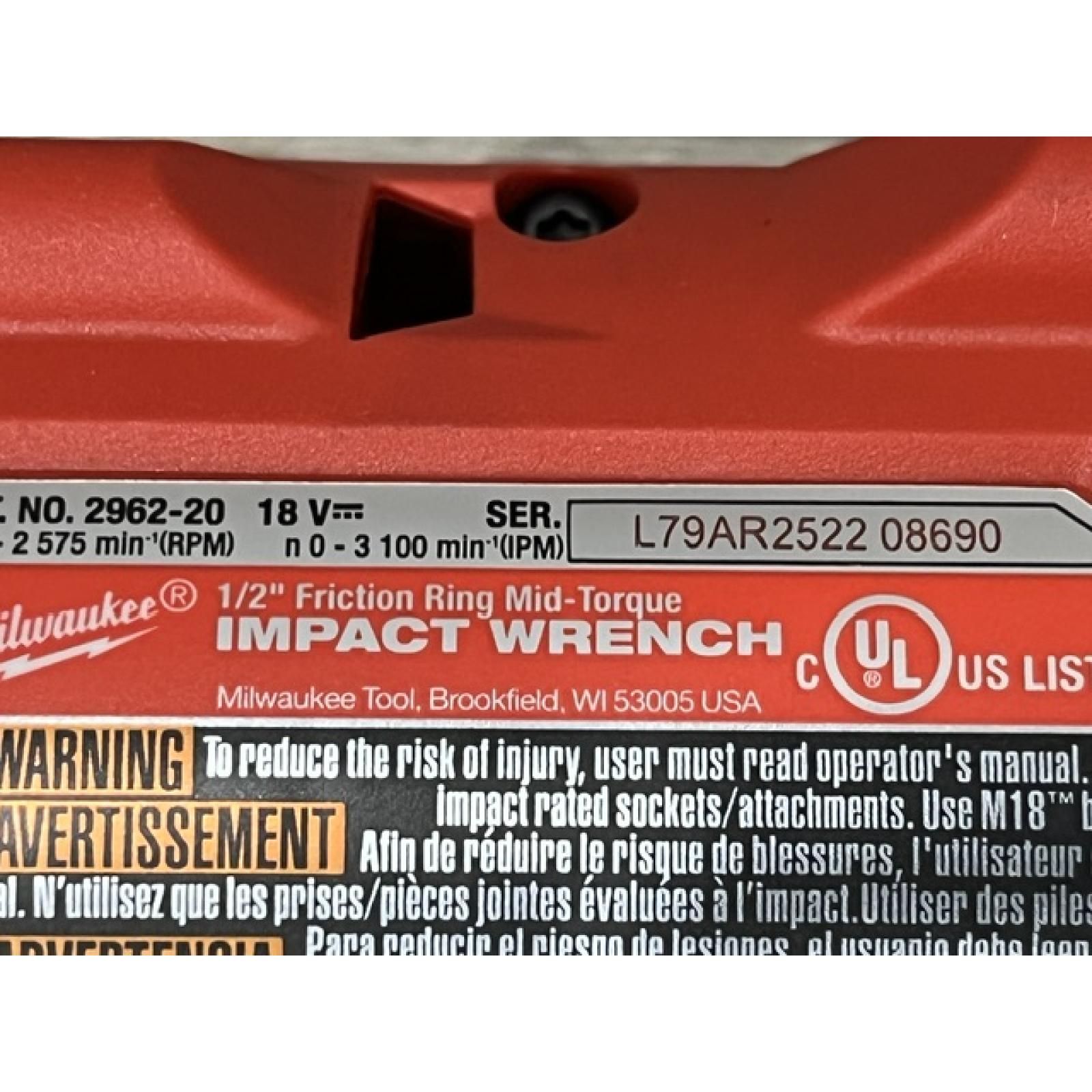 AS-IS Milwaukee FUEL 18V Cordless Mid Torque 1/2 in. Impact Wrench w/ 12 FUEL 3/8 in. Ratchet Combo Kit