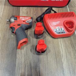 AS-IS Milwaukee M12 FUEL SURGE 12V Lithium-Ion Brushless Cordless 1/4 in. Hex Impact Driver Compact Kit W/Two 2.0Ah Batteries, Bag