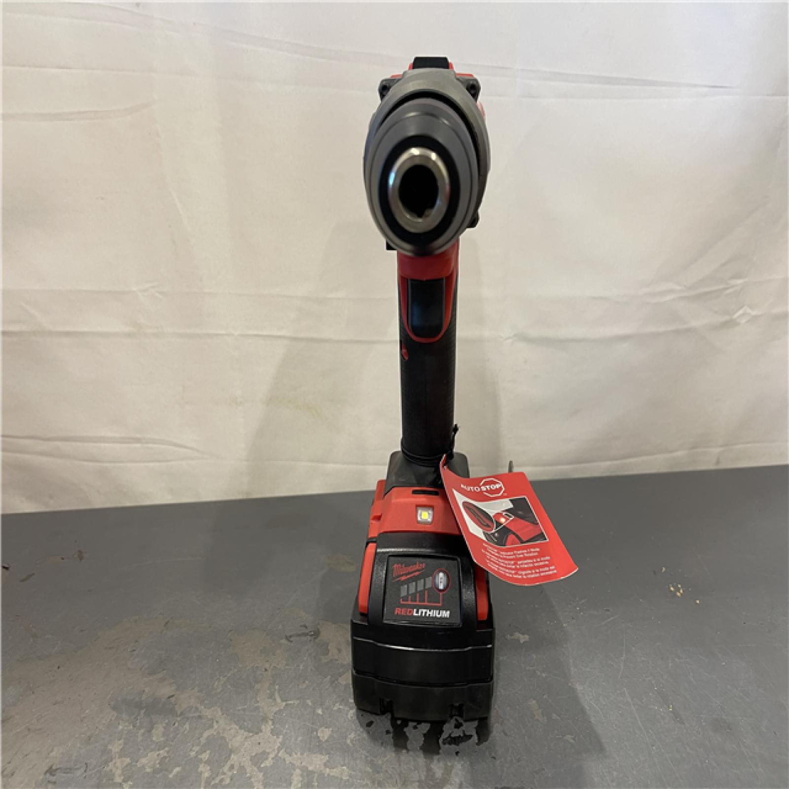 AS-IS - Milwaukee M18 FUEL 18V Lith-Ion Brushless Cordless 1/2 in. Hammer Drill/Driver w/ 5.0 Ah Battery