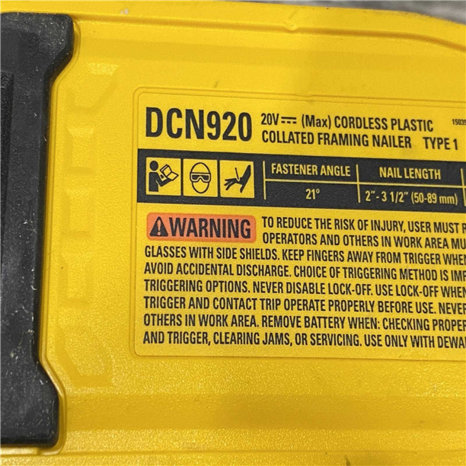 AS-IS DEWALT 20-Volt 21° Cordless Framing Nailer (Tool-Only)
