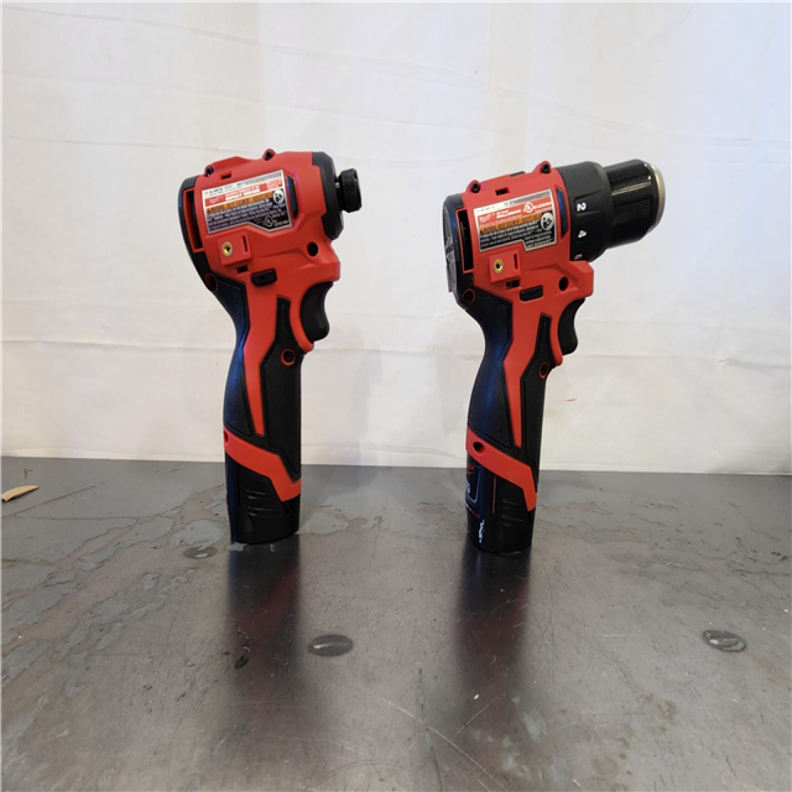 AS-IS- M12 12-Volt Lithium-Ion Brushless Cordless Subcompact Drill and Impact Driver Combo Kit W/2 Batteries and Bag (2-Tool)