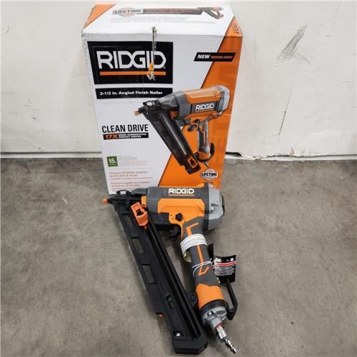 Phoenix Location NEW RIDGID Pneumatic 15-Gauge 2-1/2 in. Angled Finish Nailer with CLEAN DRIVE Technology, Tool Bag, and Sample Nails