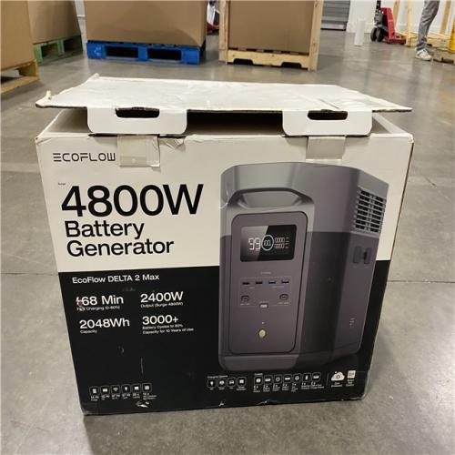 Dallas Location - As-Is EcoFlow Battery Generator DELTA 2 Max Solar Generator  2400W Output 2048Wh LFP Power Station for Home Backup Push-Button