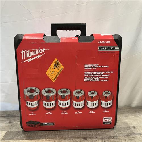 NEW - Milwaukee 1/2 in. - 2 in. High Speed NPT Forged Aluminum Die Head PACKOUT Kit