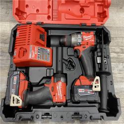AS-IS Milwaukee FUEL 18V Lithium-Ion Brushless Cordless Hammer Drill and Impact Driver Combo Kit