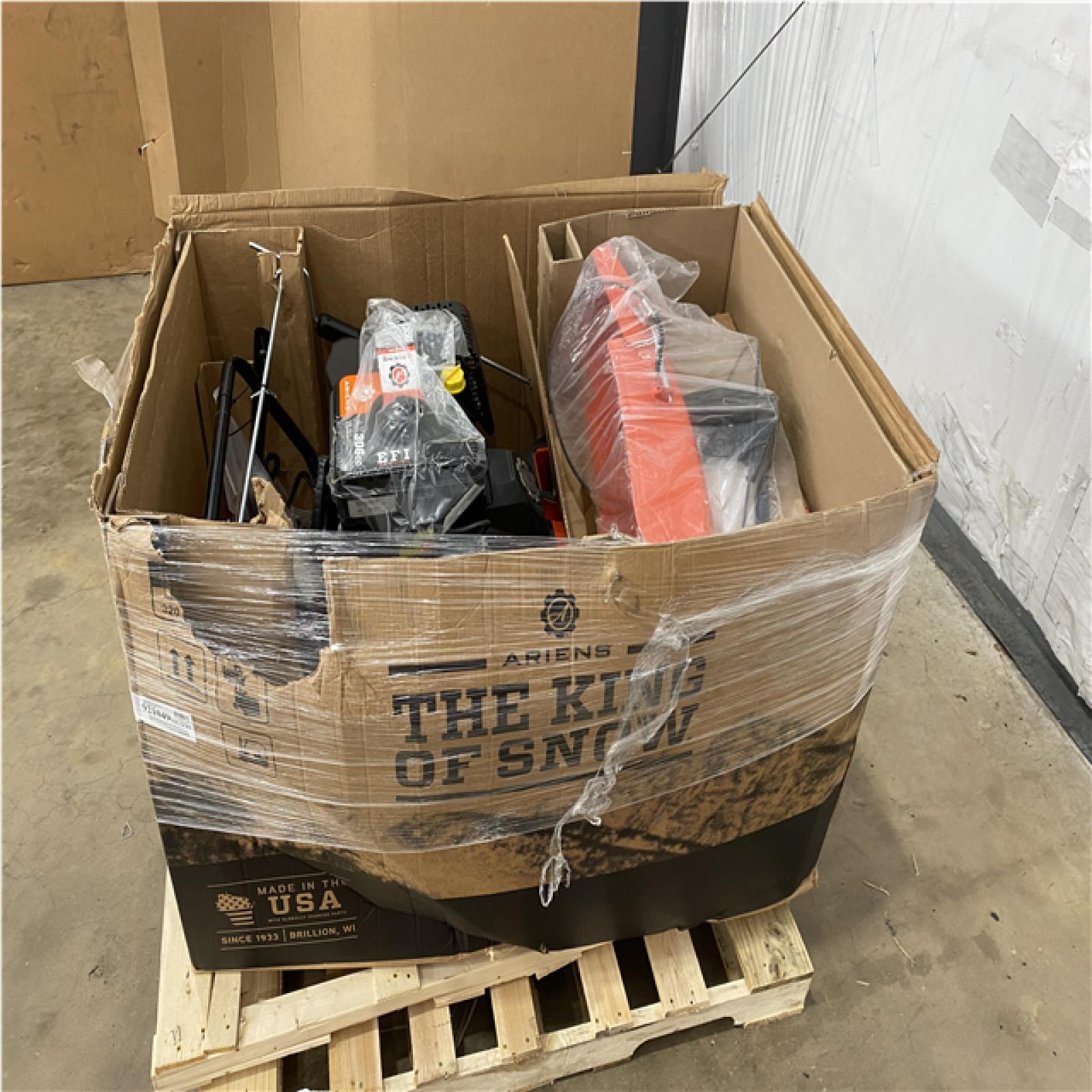 Houston Location - AS-IS home improvement pallet ARIENS SNOW BLOWER