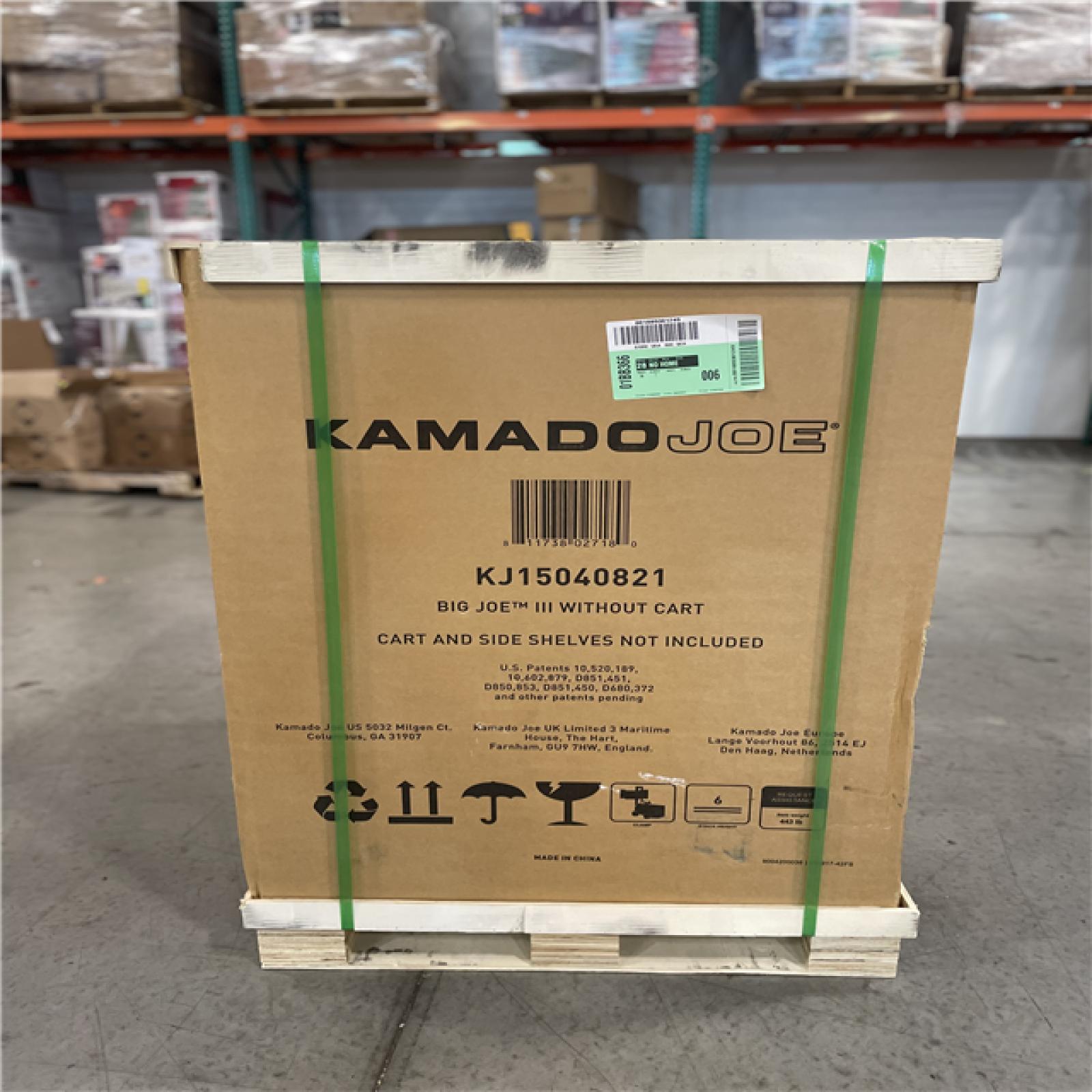 DALLAS LOCATION -AS-IS Kamado Joe Big Joe III 24-inch Standalone Charcoal Grill in Red & Ash Tool