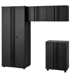 DALLAS LOCATION - Husky 4-Piece Regular Duty Welded Steel Garage Storage System in Black