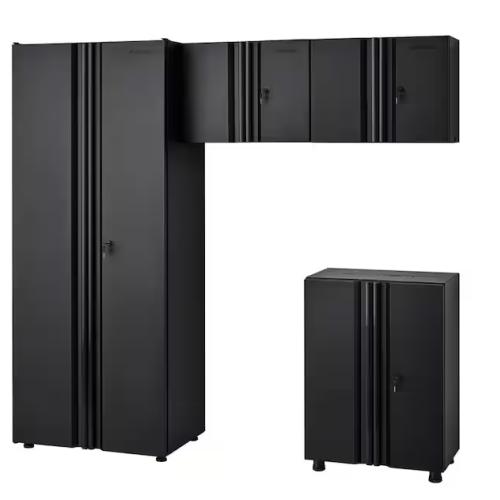 DALLAS LOCATION - Husky 4-Piece Regular Duty Welded Steel Garage Storage System in Black