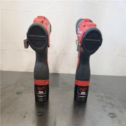 AS-IS- M12 12-Volt Lithium-Ion Brushless Cordless Subcompact Drill and Impact Driver Combo Kit W/2 Batteries and Bag (2-Tool)