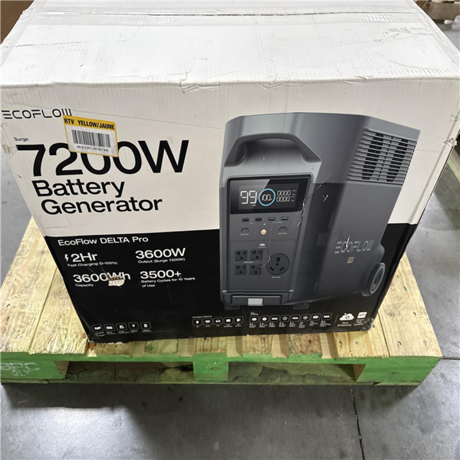 California AS-IS Ecoflow 7200W Battery Generator w/Solar Panel (Damaged Boxes)