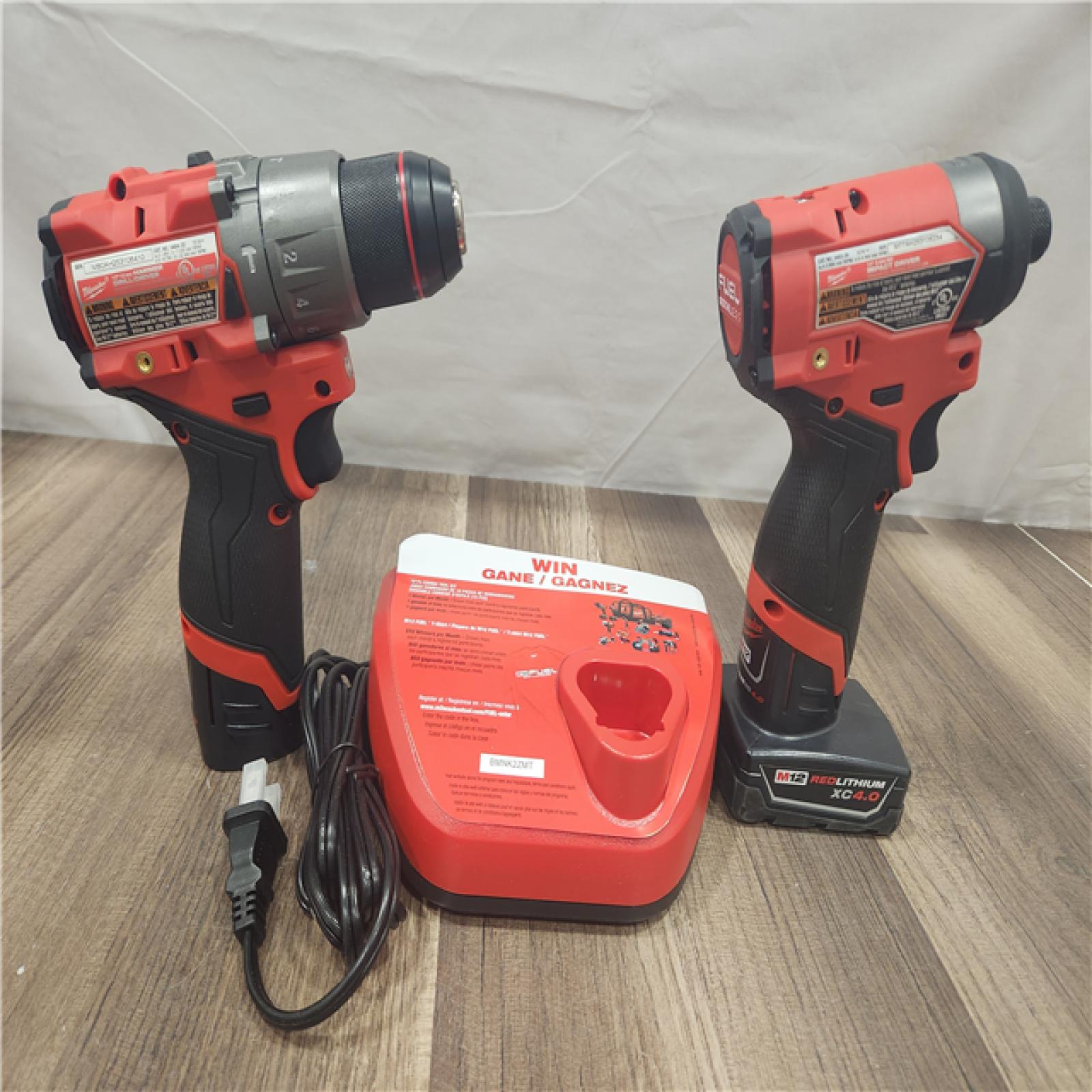 AS-IS- Milwaukee 12V Brushless Hammer Drill and Impact Driver Combo Kit