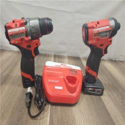 AS-IS- Milwaukee 12V Brushless Hammer Drill and Impact Driver Combo Kit
