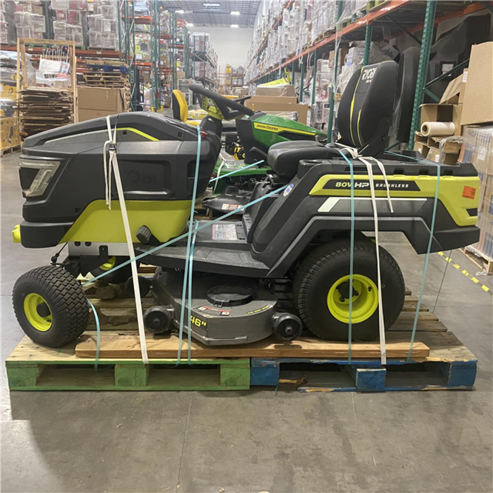 Dallas Location - As-Is RYOBI 80V HP Brushless 42 in. Battery Electric Cordless Riding Lawn Tractor