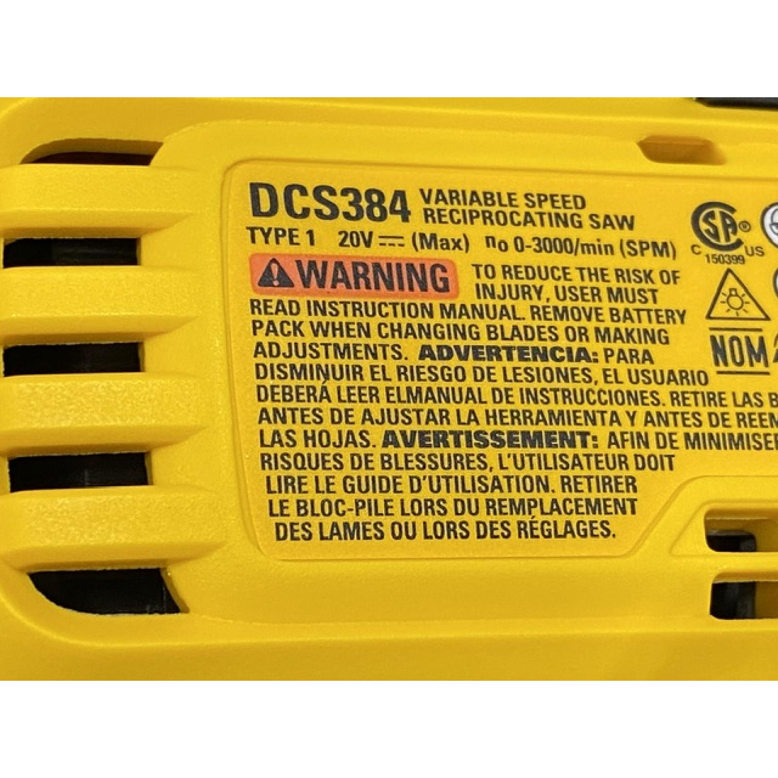 AS-IS DEWALT 20-Volt XR Cordless Reciprocating Saw (Tool Only)