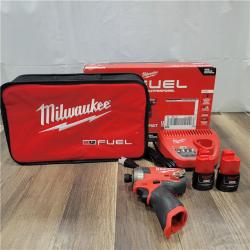 AS-IS Milwaukee  M12 FUEL SURGE 12V Lithium-Ion Brushless Cordless 1/4 in. Hex Impact Driver Compact Kit W/Two 2.0Ah Batteries, Bag
