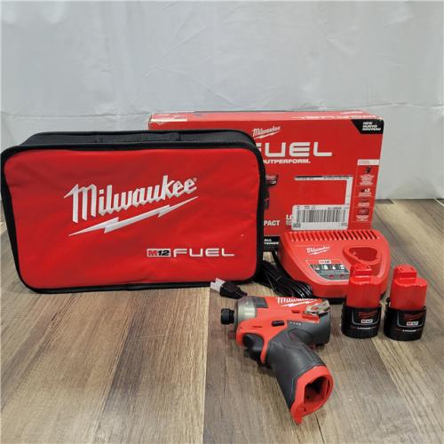 AS-IS Milwaukee  M12 FUEL SURGE 12V Lithium-Ion Brushless Cordless 1/4 in. Hex Impact Driver Compact Kit W/Two 2.0Ah Batteries, Bag