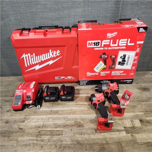HOUSTON LOCATION - AS-IS Milwaukee FUEL 18V Lithium-Ion Brushless Cordless Hammer Drill and Impact Driver Combo Kit