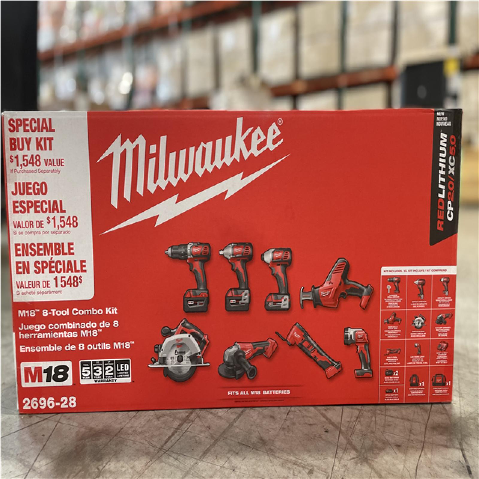 NEW! MILWAUKEE M18 8PC COMBO KIT